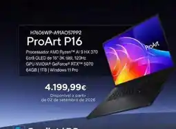El Corte Inglés Asus - proart p16 h7606wp-a91ao57pp2 promoção