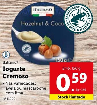 Lidl Italiamo Iogurte Cremoso 150g promoção
