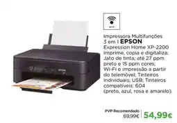 El Corte Inglés Impressora Multifunções 3 em 1 epson expression home xp-2200 promoção