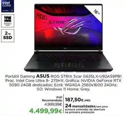 El Corte Inglés Portatil Gaming Asus ROG Strix promoção