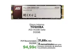 El Corte Inglés disco interno toshiba agi ai238 sata 512gb promoção