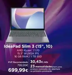 El Corte Inglés ideapad slim 3 15 10 promoção