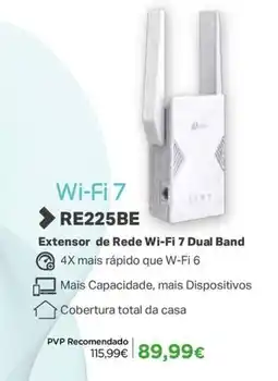 El Corte Inglés Wi-Fi 7 RE225BE Extensor de Rede Wi-Fi 7 Dual Band promoção