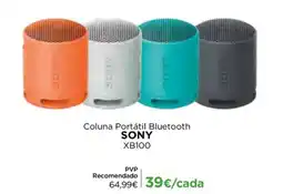 El Corte Inglés Coluna Portátil Bluetooth Sony XB100 promoção