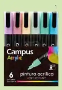 El Corte Inglés Campus Pack de 6 Marcadores Acrílicos promoção