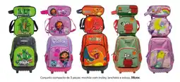 El Corte Inglés Conjunto Compacto de 3 Pecas: Mochila Com Trolley, Lacheira e Estojo promoção