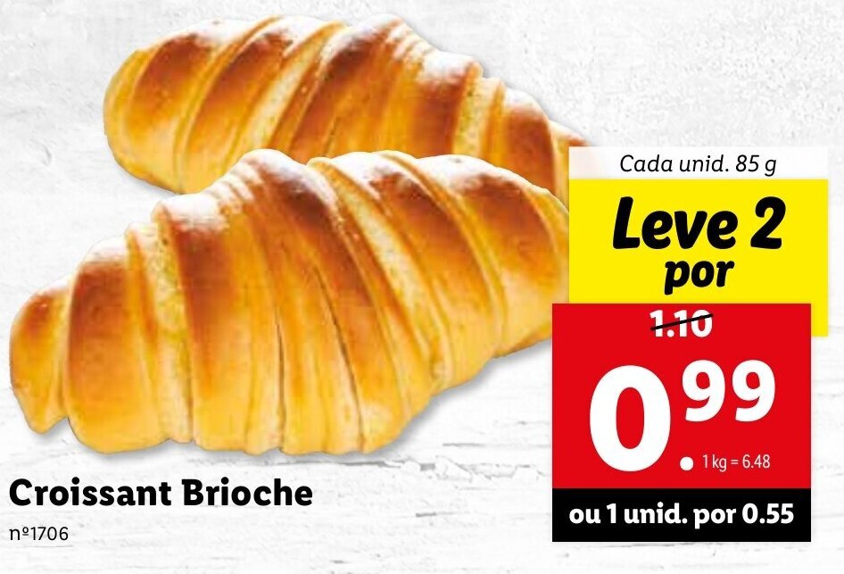 Promoção Croissant Brioche 85g em Lidl