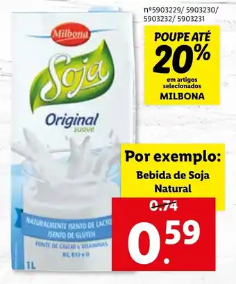 Lidl Bebida de Soja Natural promoção