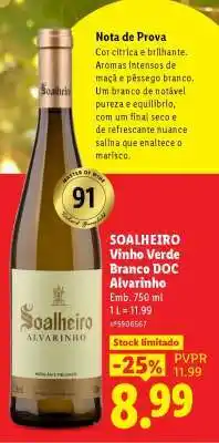 Lidl Soalheiro Vinho Verde Branco DOC Alvarinho promoção