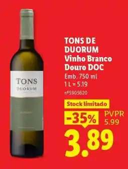 Lidl TONS DE DUORUM Vinho Branco Douro DOC promoção