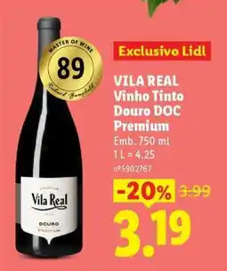 Lidl VILA REAL Vinho Tinto Douro DOC Premium promoção