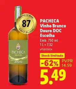 Lidl PACHECA Vinho Branco Douro DOC Escolha promoção