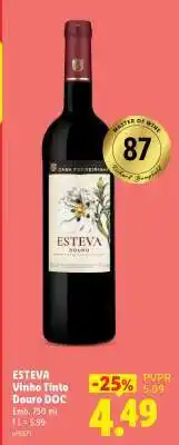 Lidl Esteva Vinho Tinto Douro DOC promoção