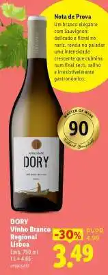 Lidl DORY Vinho Branco Regional Lisboa promoção