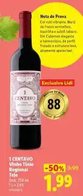 Lidl 1 Centavo Vinho Tinto Regional Tejo promoção