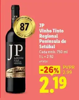Lidl JP Vinho Tinto Regional Península de Setúbal promoção