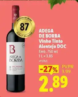 Lidl ADEGA DE BORBA Vinho Tinto Alentejo DOC promoção