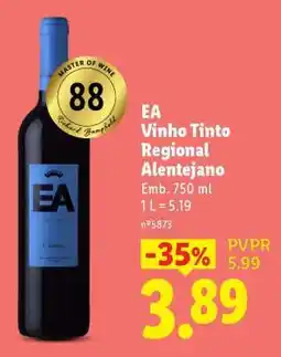 Lidl EA Vinho Tinto Regional Alentejano promoção