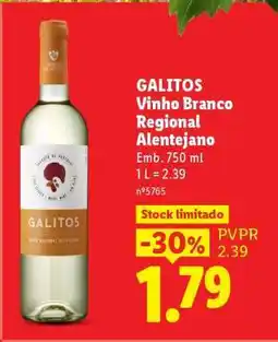 Lidl GALITOS Vinho Branco Regional Alentejano promoção