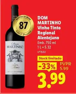 Lidl DOM MARTINHO Vinho Tinto Regional Alentejano promoção