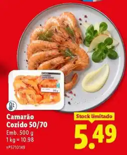 Lidl Camarão Cozido 50/70 promoção
