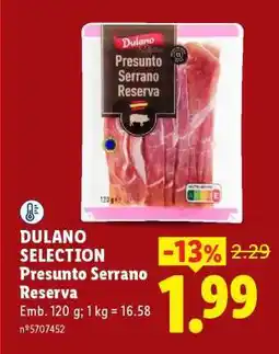 Lidl DULANO SELECTION Presunto Serrano Reserva promoção