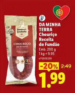 Lidl DA MINHA TERRA Chouriço Receita do Fundão promoção