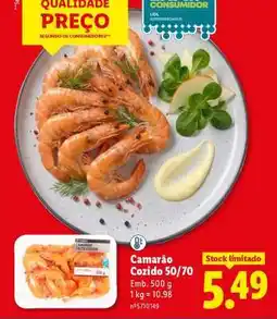 Lidl Camarão Cozido 50/70 promoção