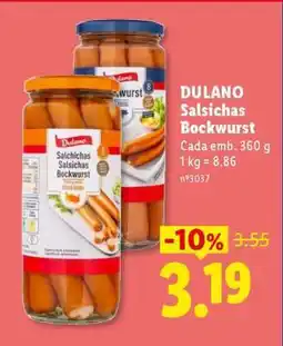 Lidl Dulano Salsichas Bockwurst promoção