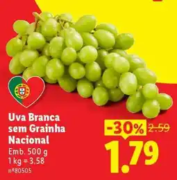 Lidl Uva Branca sem Grainha Nacional promoção