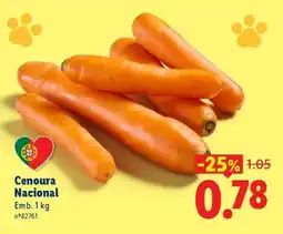 Lidl Cenoura Nacional promoção