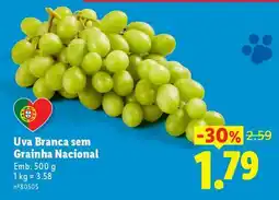 Lidl Uva Branca sem Grainha Nacional promoção