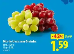 Lidl Mix de Uvas sem Grainha promoção