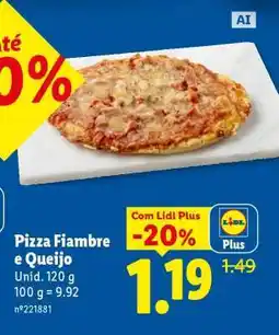 Lidl Pizza Fiambre e Queijo promoção
