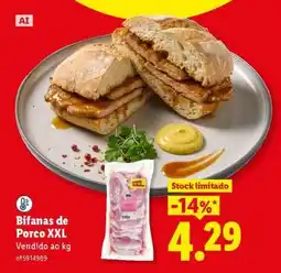 Lidl Bifanas de Porco XXL promoção