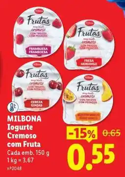 Lidl MILBONA Iogurte Cremoso com Fruta promoção