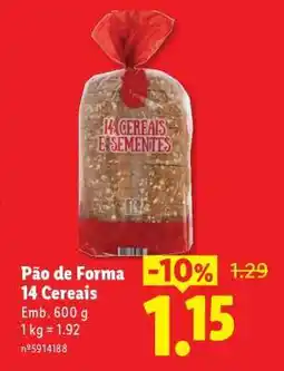 Lidl Pão de Forma 14 Cereais promoção