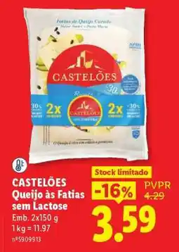 Lidl CASTELÕES Queijo às Fatias sem Lactose promoção