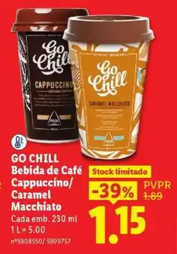 Lidl GO CHILL Bebida de Café Cappuccino/Caramel Macchiato promoção