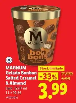 Lidl MAGNUM Gelado Bonbon Salted Caramel & Almond promoção