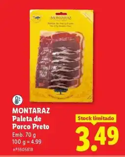 Lidl MONTARAZ Paleta de Porco Preto promoção