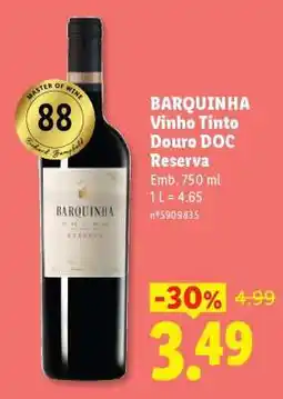 Lidl Barquinha Vinho Tinto Douro DOC Reserva promoção