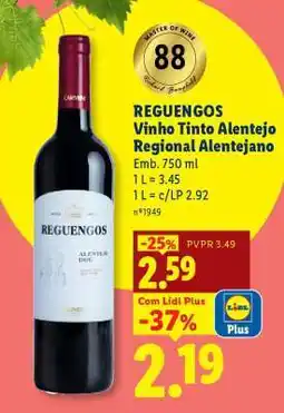 Lidl REGUENGOS Vinho Tinto Alentejo Regional Alentejano promoção