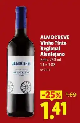 Lidl Almocreve Vinho Tinto Regional Alentejano promoção
