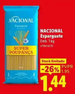 Lidl Nacional Esparguete promoção