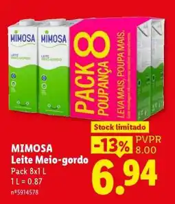 Lidl Mimosa Leite Meio-gordo promoção