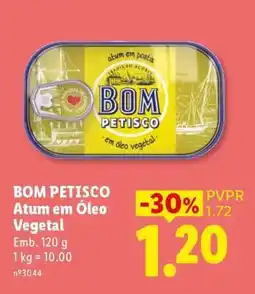 Lidl Bom Petisco Atum em Óleo Vegetal promoção