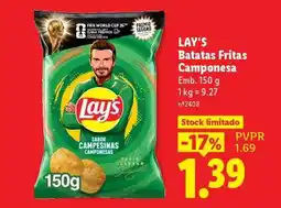 Lidl LAY'S Batatas Fritas Camponesa promoção