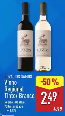 ALDI Cova dos Gamos Vinho Regional Tinto/ Branco promoção