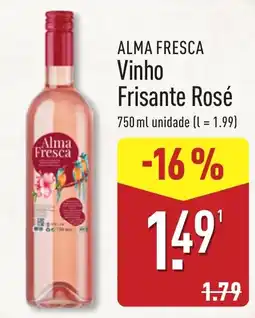 ALDI Alma Fresca Vinho Frisante Rosé promoção